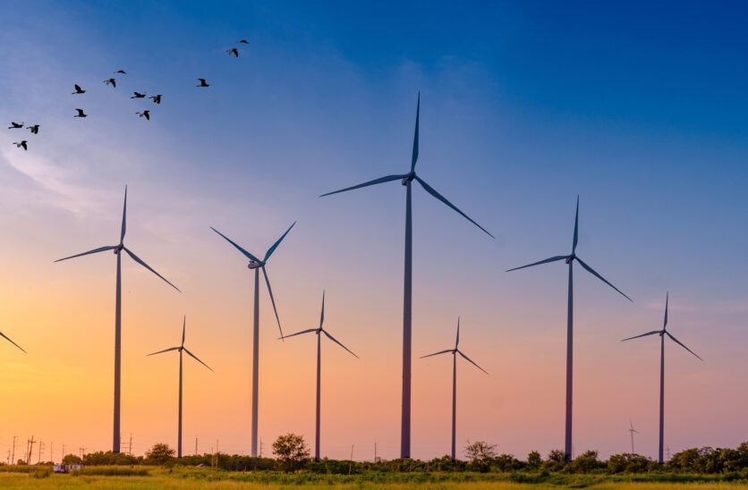 wind turbine energy  Green ecological power energy generation. Wind farm eco field Beautiful sky Hua Sai District Nakhon Si Thammarat Thailand